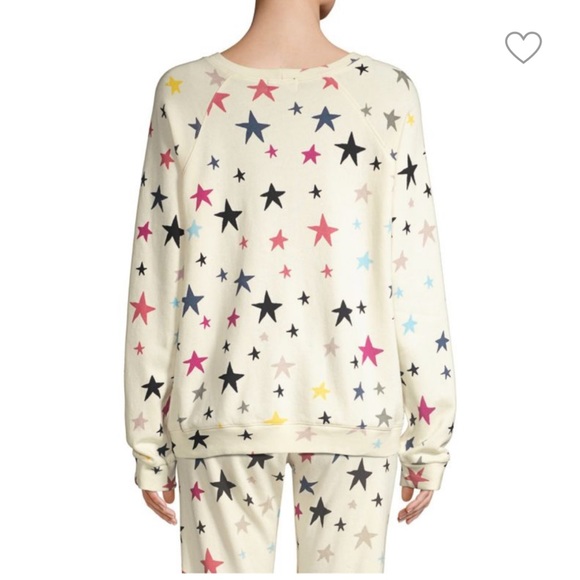 Monrow | Oversized Raglan Sleeve Multicolor Stars Sweatshirt - Picture 2 of 7